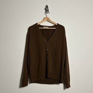 Bernhard Altmann Men’s Brown 100% Cashmere Cardigan Size 44